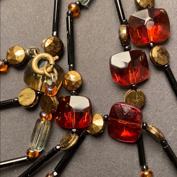 Antique French Beaded Costume Necklace - Picture 1 of 4